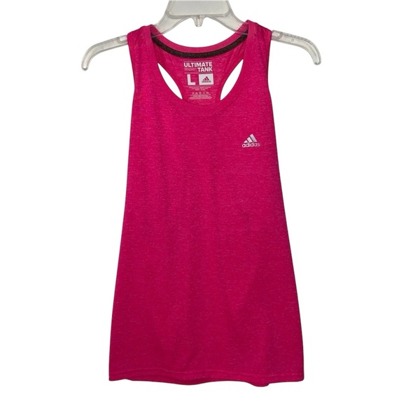 ADIDAS Ultimate Tank Climalite Exercise Top Hot Pink Racer Back Womens Large - Picture 1 of 6